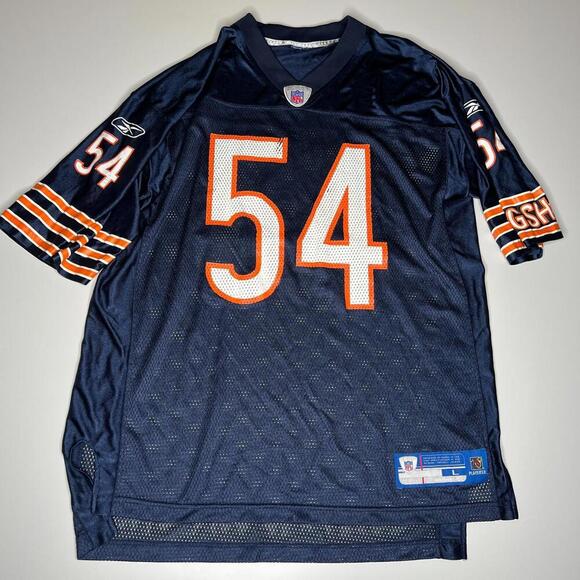 VTG Reebok NFL Equipment Chicago Bears Brian Urlacher 54 Jersey Men’s Large Blue - Picture 1 of 10